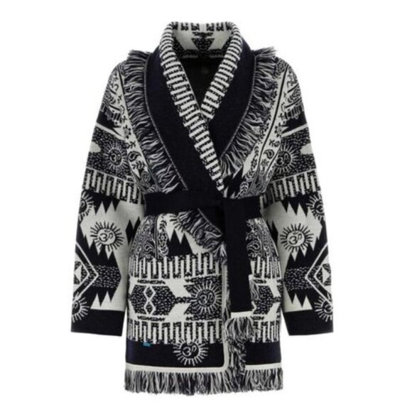 Alanui Wood Block Ibrid Cardigan Sweater Designer Luxury Size XS Women's NWT - Picture 2 of 16